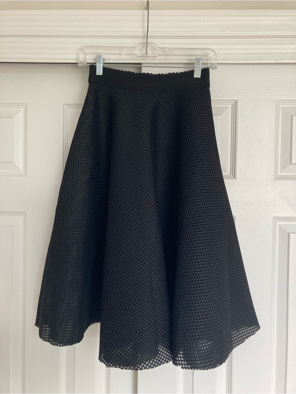 ASOS Black Textured Midi A-Line Skirt